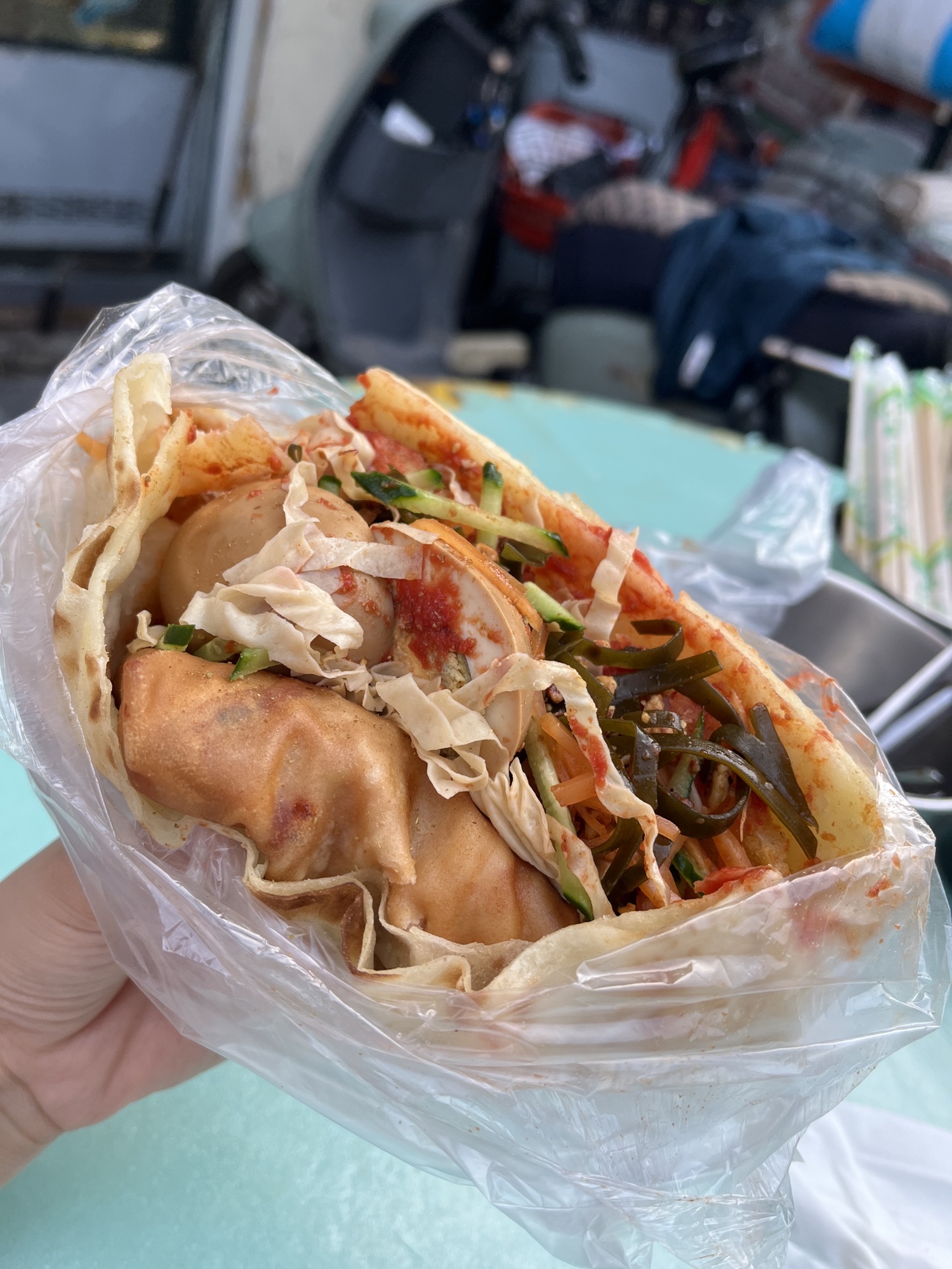 大饼夹一切炸串(桥园里店)