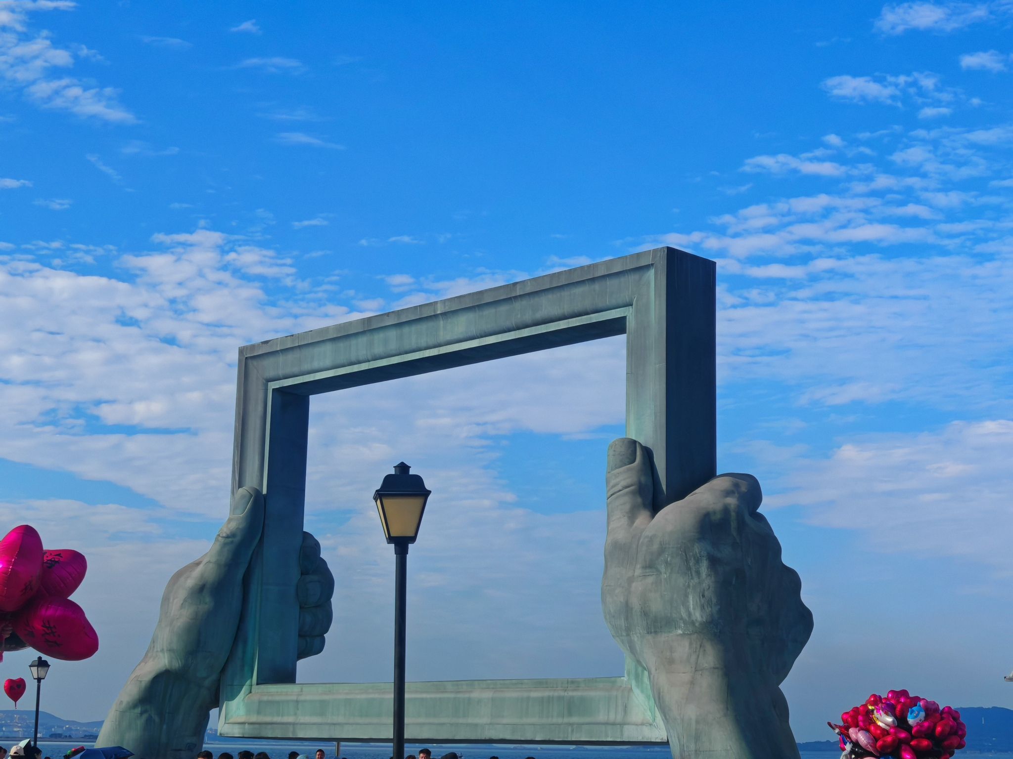 威海公园画中画雕塑
